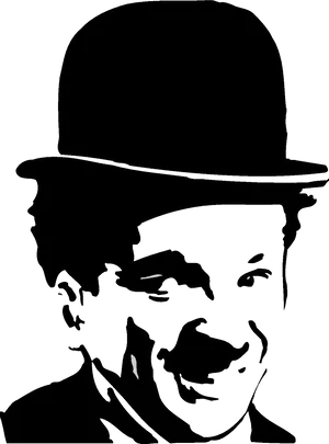 Iconic Tramp Silhouette PNG Image