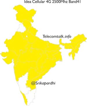 Idea Cellular4 G Coverage Map India Band41 PNG Image