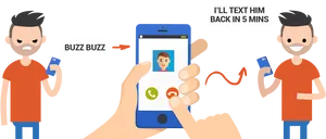 Ignoring Call Choosing Text Response PNG Image