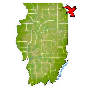 Illinois State Map Png 2 PNG Image