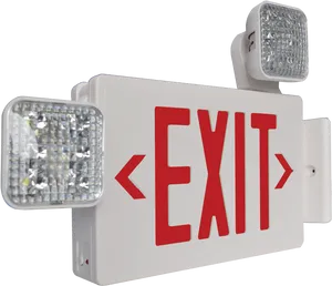 Illuminated Exit Signwith Emergency Lights PNG Image