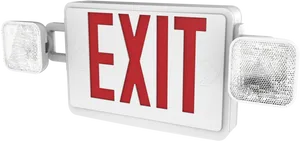 Illuminated Exit Signwith Emergency Lights PNG Image