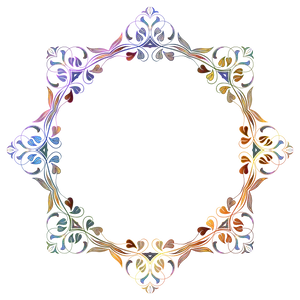 Illuminated Floral Frame Design PNG Image