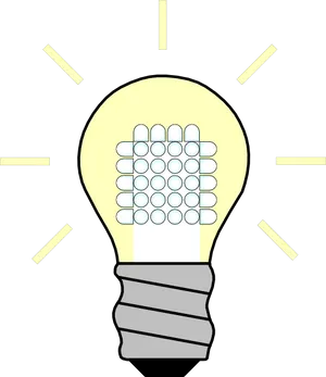 Illuminated Idea Light Bulb Graphic PNG Image