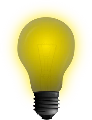 Illuminated Light Bulb Idea Concept PNG Image