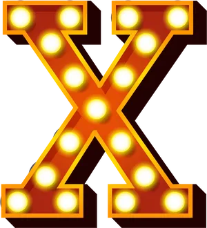 Illuminated Marquee Letter X PNG Image