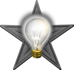 Illuminated Star Idea Concept PNG Image