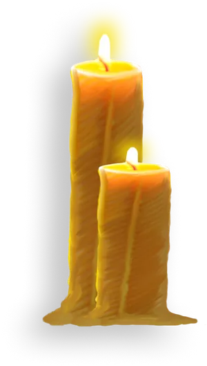 Illuminated Twin Candles Dark Background.jpg PNG Image