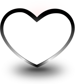 Illuminated White Heart Black Background PNG Image