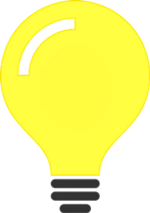 Illuminated Yellow Lightbulb Icon PNG Image