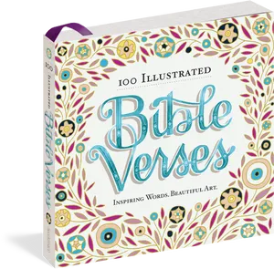 Illustrated Bible Verses Book Cover PNG Image