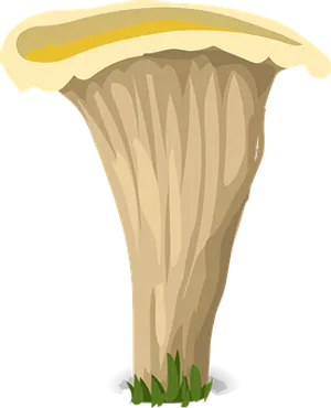 Illustrated Chanterelle Mushroom PNG Image