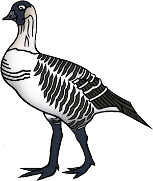 Illustrated Goose Graphic PNG Image