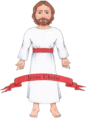 Illustrated Jesus Christ Standing PNG Image