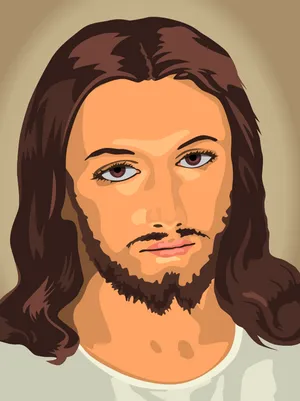 Illustrated Portraitof Jesus Christ PNG Image