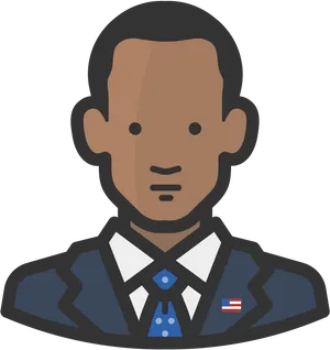 Illustrated Portraitof Political Figure PNG Image