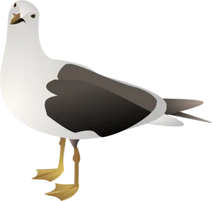 Illustrated Seagull Graphic PNG Image