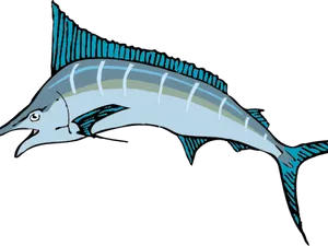 Illustrated Swordfish Graphic PNG Image