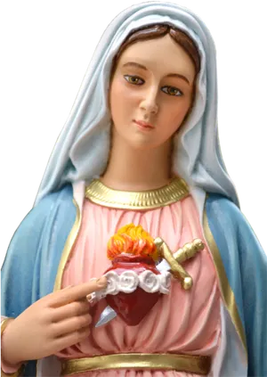 Immaculate Heartof Mary Statue PNG Image