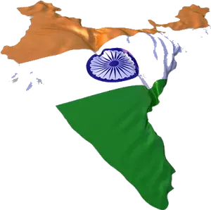 India Flag Map Artistic Representation PNG Image