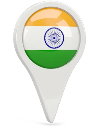 India Flag Map Pin PNG Image