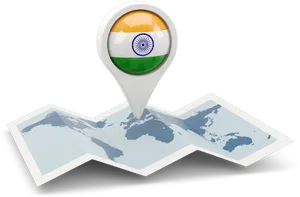 India Location Map Pin PNG Image