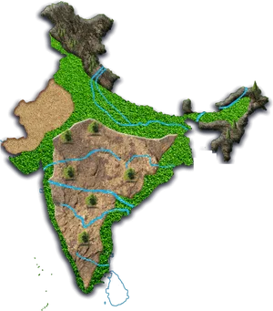 India Map Geographical Features PNG Image