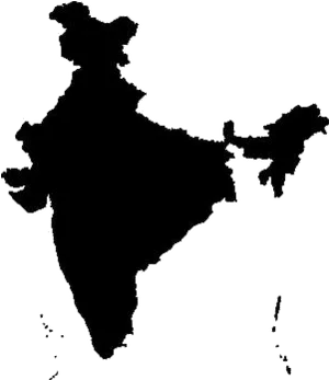 India Outline Map Silhouette PNG Image