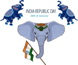 India Republic Day Celebration Elephants PNG Image