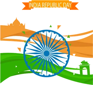 India Republic Day Celebration Graphic PNG Image