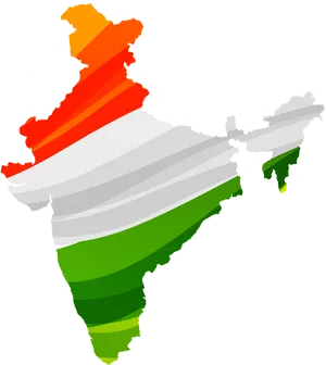 India Republic Day Map Tiranga Colors PNG Image