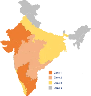 India_ Zonal_ Map_ Color_ Coded PNG Image