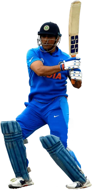 Indian Cricketer Batting Stance PNG Image