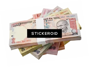 Indian Currency Bundles Watermark PNG Image