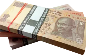 Indian Currency Bundlewith Gandhi Portrait PNG Image