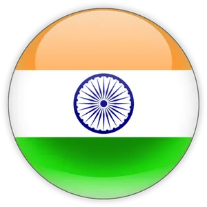 Indian Flag Button Design PNG Image