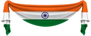 Indian Flag Drapped Banner PNG Image