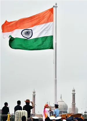 Indian Flag Hoisting Ceremony PNG Image