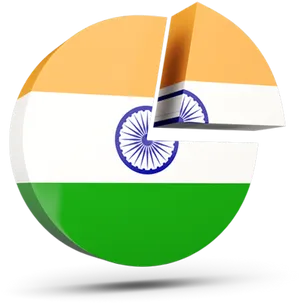 Indian Flag Pie Chart3 D Graphic PNG Image