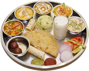 Indian Thali Meal Variety PNG Image