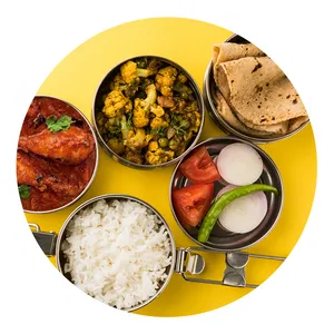 Indian Tiffin Meal Variety PNG Image