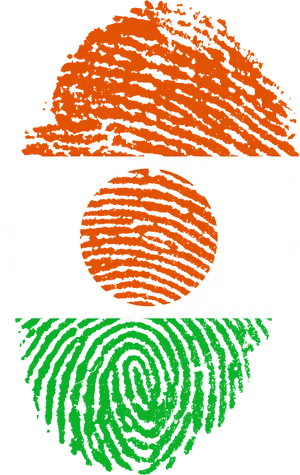 Indian Tricolor Fingerprint Art PNG Image