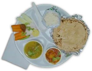 Indian Vegetarian Thali Plate PNG Image