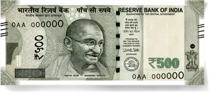 Indian500 Rupee Note PNG Image