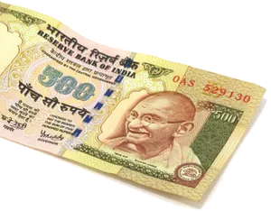 Indian500 Rupee Notewith Gandhi PNG Image