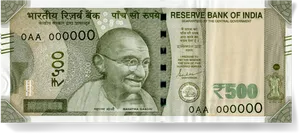 Indian500 Rupee Notewith Gandhi PNG Image