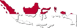 Indonesia Flag Map Silhouette PNG Image