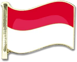 Indonesian Flag Waving Pin PNG Image