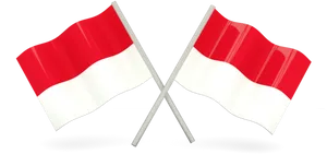 Indonesian Flags Crossed PNG Image