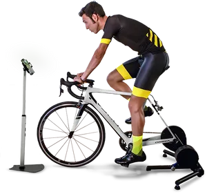 Indoor Cycling Training Session PNG Image